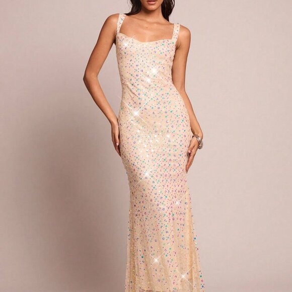 chinese dress ladies Boho Mermaid Wedding Dress Floral V-Neck Casual Gown with Open Back and Lace Appliques Champagne / 16 main image 0
